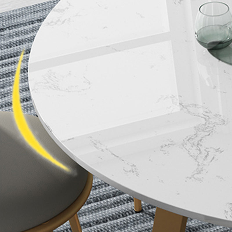 1/4/5/7 Pcs Metal Glam Dining Room Set with Round Table and Chairs Dining Set