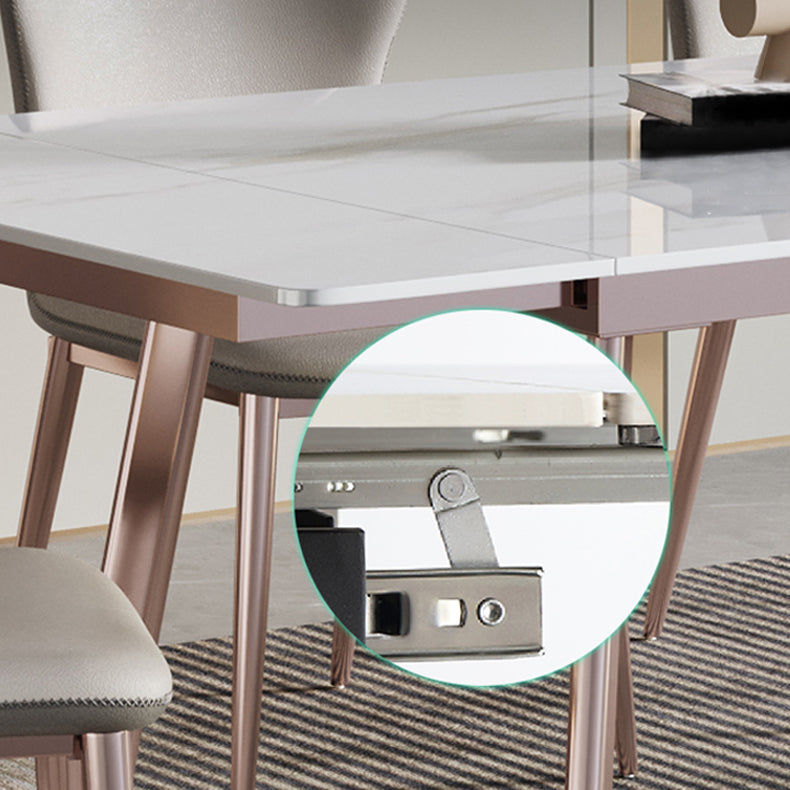 Luxury 1/4/5/7 Pieces Extendable Dining Set Sintered Stone Rectangle Dining Table Set