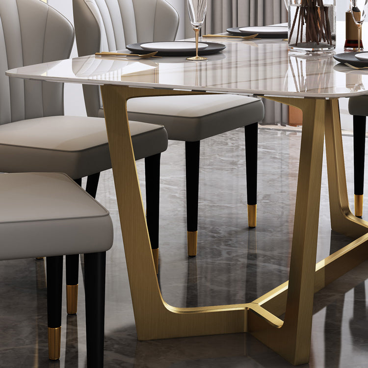 Luxury 1/2/5/6/7 Pieces Dining Set with Stone Rectangle Table and Chairs Dinette Set