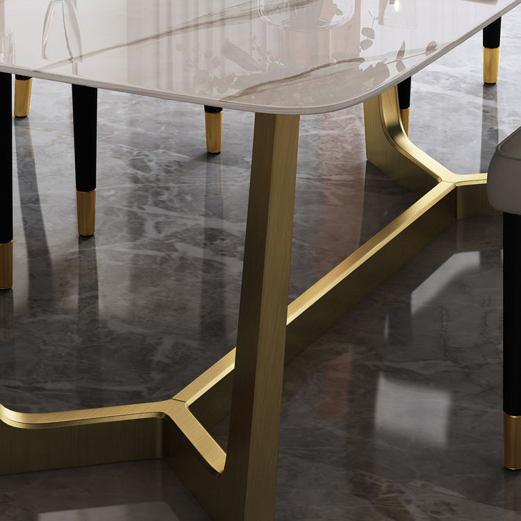 Luxury 1/2/5/6/7 Pieces Dining Set with Stone Rectangle Table and Chairs Dinette Set