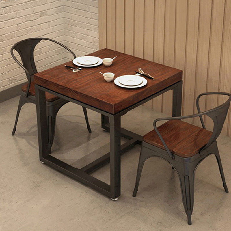 Industrial 1/2/3/5 Pieces Dining Set Square Solid Wood Dining Table Set