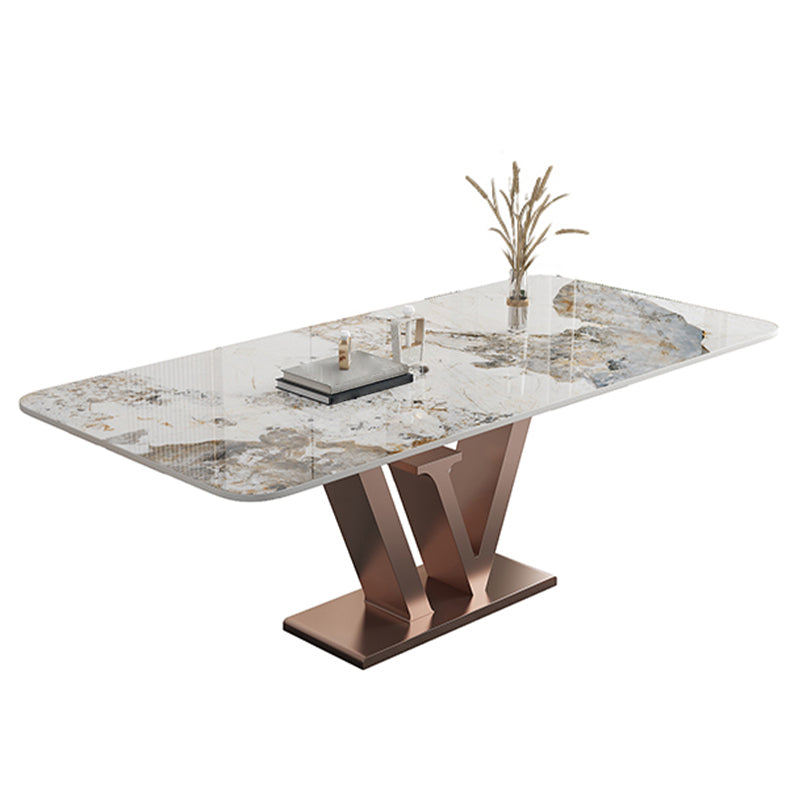 1/4/5/6 Pieces Luxury Dining Set with Stone Table and Leather Chairs Dinette Set