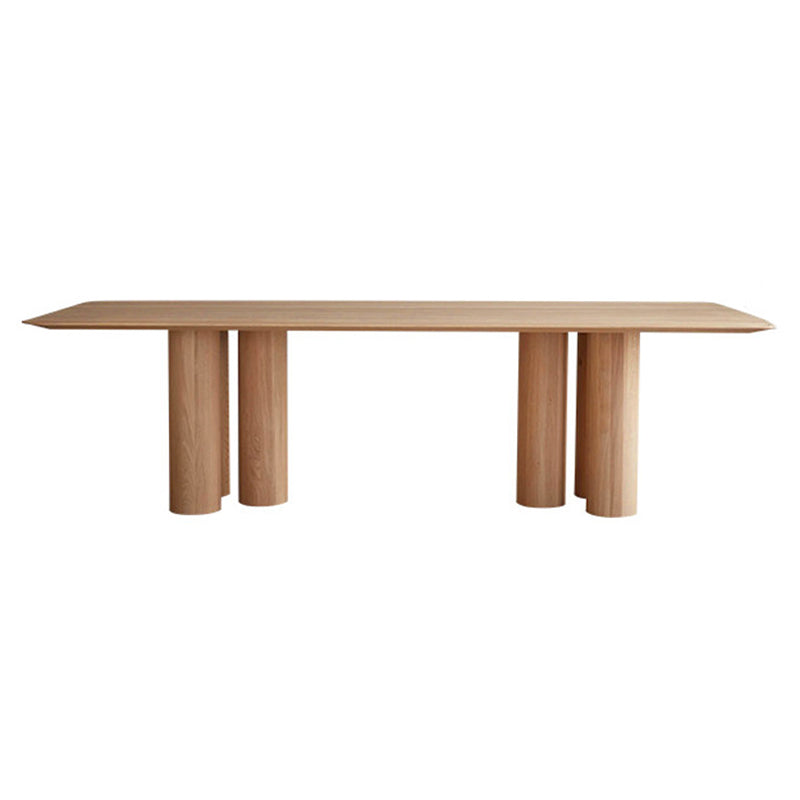 Rectangle Simplicity Dining Table Solid Wood Fixed Table for Kitchen