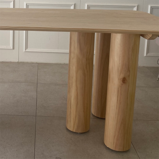 Rectangle Simplicity Dining Table Solid Wood Fixed Table for Kitchen