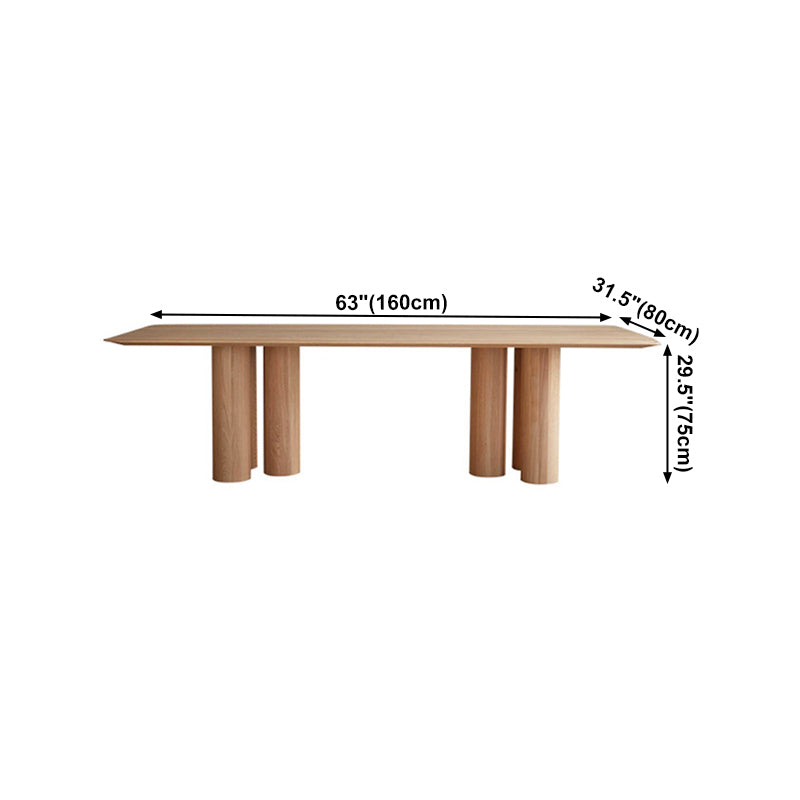 Rectangle Simplicity Dining Table Solid Wood Fixed Table for Kitchen