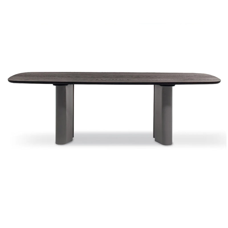 Modern Solid Wood Dining Table for restaurant Rectangle Table with Double Pedestal