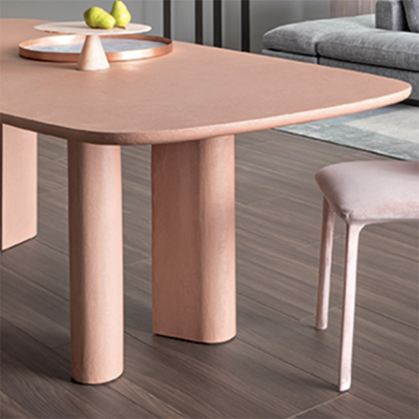 Modern Solid Wood Dining Table for restaurant Rectangle Table with Double Pedestal