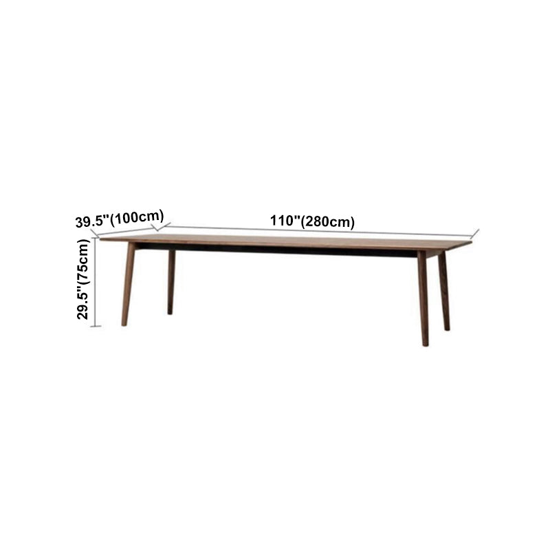 Rectangle Modern Dining Table Solid Wood Fixed Table for Restaurant