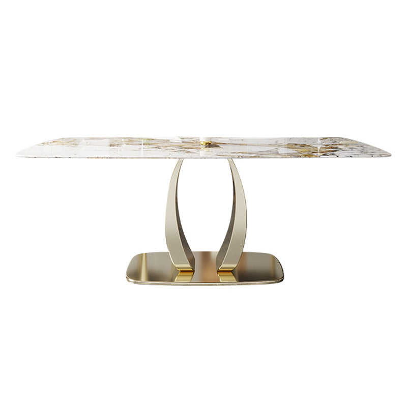 Mesa de comedor de piedra sinterizada Glam, mesa de comedor estándar rectangular para cocina