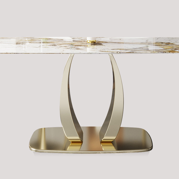Mesa de comedor de piedra sinterizada Glam, mesa de comedor estándar rectangular para cocina
