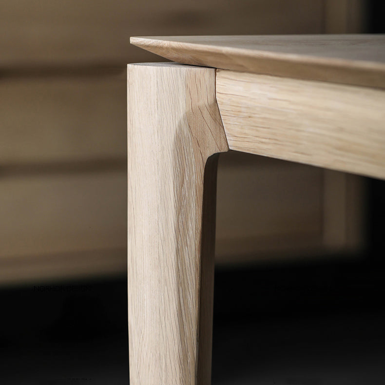 Rectangle Kitchen Dining Table Pine Solid Wood Table Modern with 4 Legs