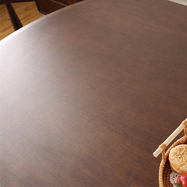 Contemporary Round Extendable Dining Table Solid Wood Standard Dining Table for Kitchen