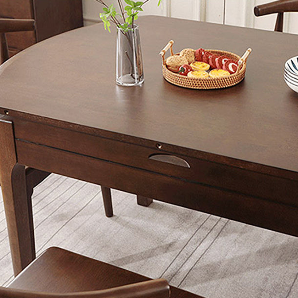 Contemporary Round Extendable Dining Table Solid Wood Standard Dining Table for Kitchen