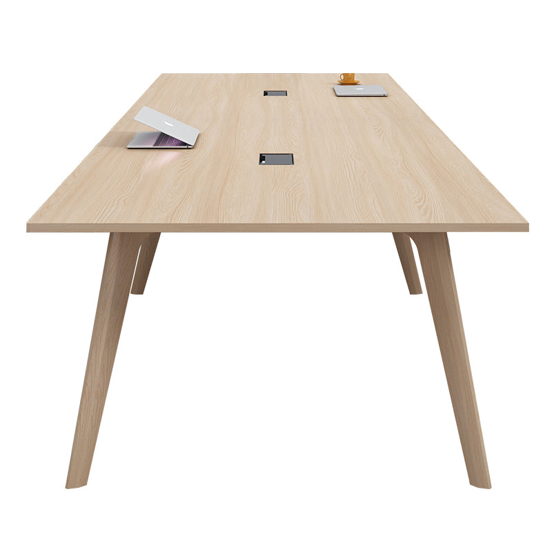 Rectangle Modern Dining Table Solid Wood Fixed Dinette Table for Home Use