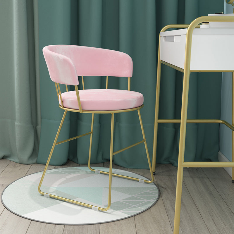 Nordic Glam Dining Chairs Armless Windsor Back Side Chairs for Kitchen with Metal Legs