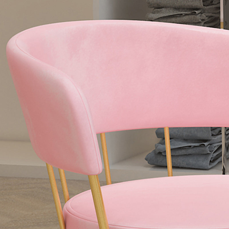 Nordic Glam Dining Chairs Armless Windsor Back Side Chairs for Kitchen with Metal Legs