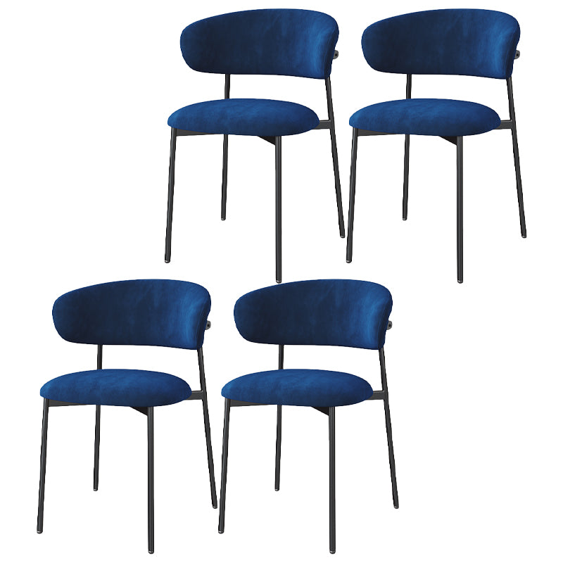 Silla lateral tapizada escandinava para restaurante, silla de comedor con parte trasera abierta y acabado mate