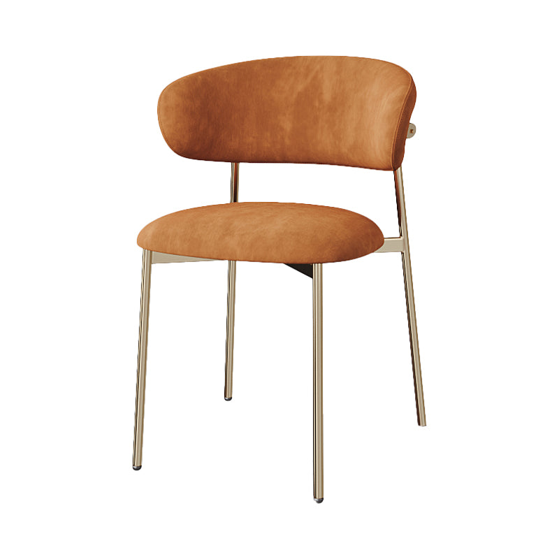 Silla lateral tapizada escandinava para restaurante, silla de comedor con parte trasera abierta y acabado mate
