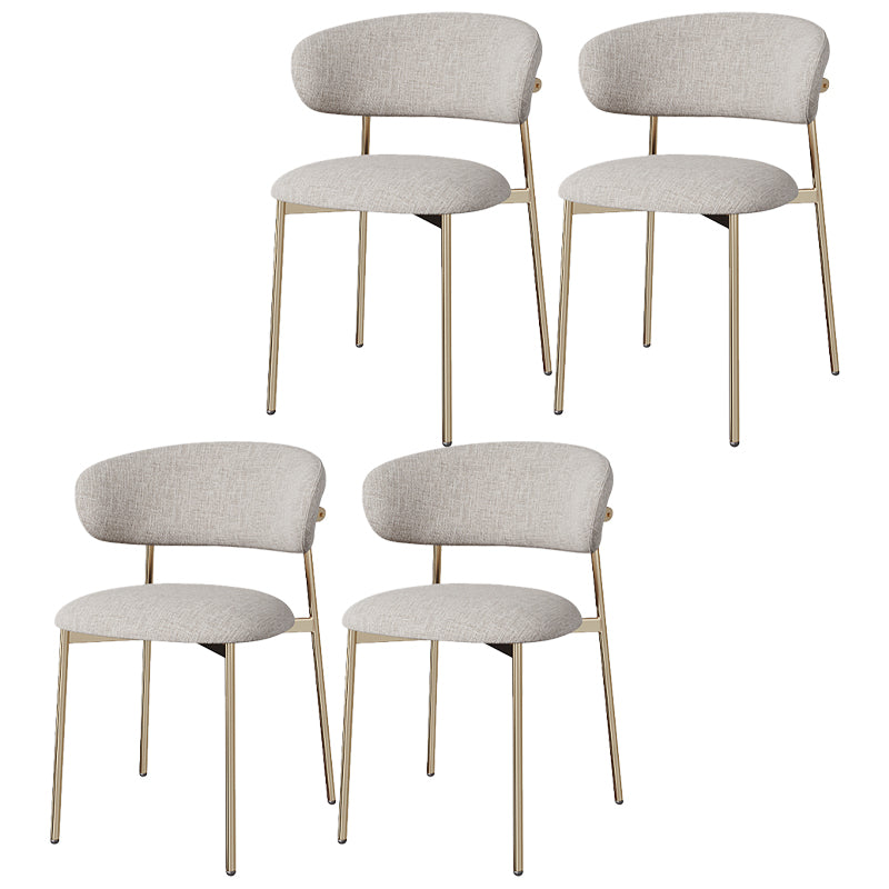 Silla lateral tapizada escandinava para restaurante, silla de comedor con parte trasera abierta y acabado mate