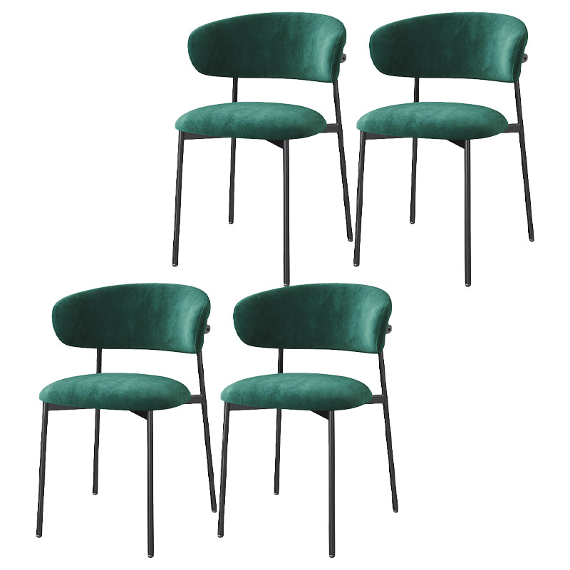 Silla lateral tapizada escandinava para restaurante, silla de comedor con parte trasera abierta y acabado mate