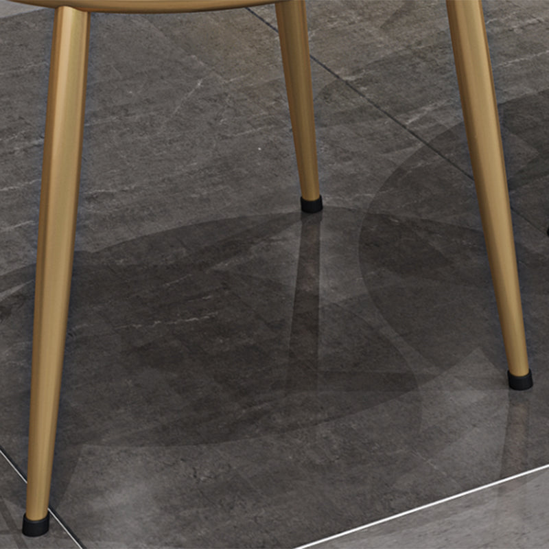 Silla de comedor de terciopelo Glam, sillas de comedor de metal sin brazos para uso doméstico