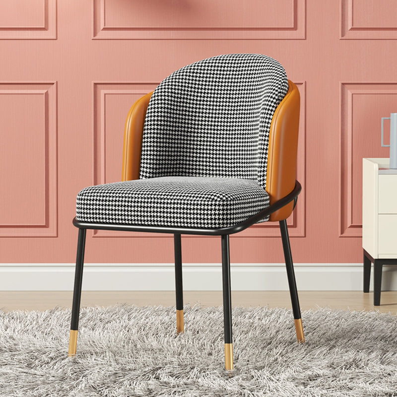 Sillas de comedor estilo Glam, sillas sin brazos para cocina con patas de metal