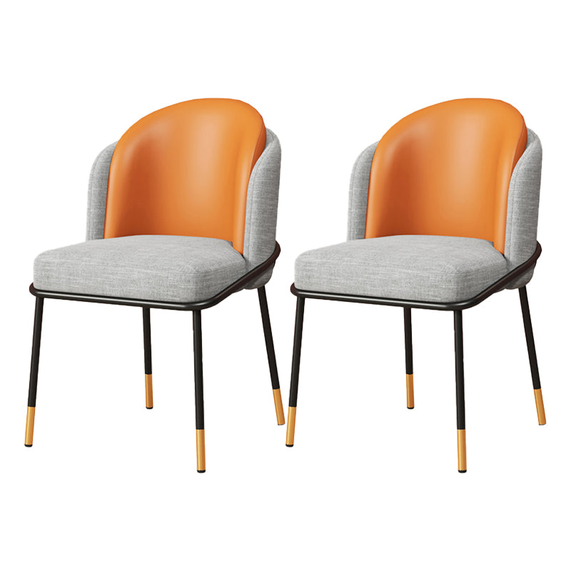 Sillas de comedor estilo Glam, sillas sin brazos para cocina con patas de metal