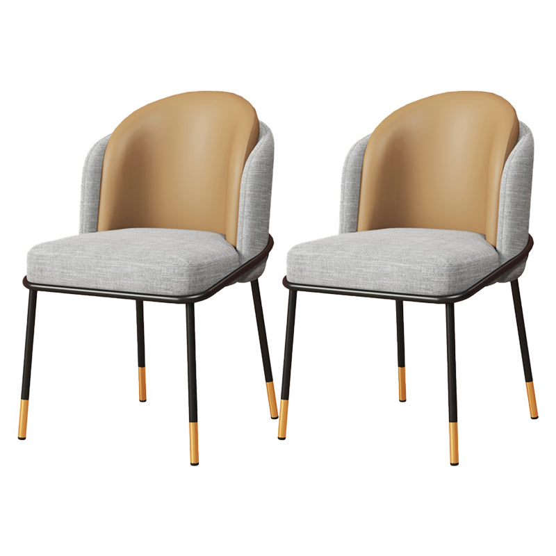 Sillas de comedor estilo Glam, sillas sin brazos para cocina con patas de metal