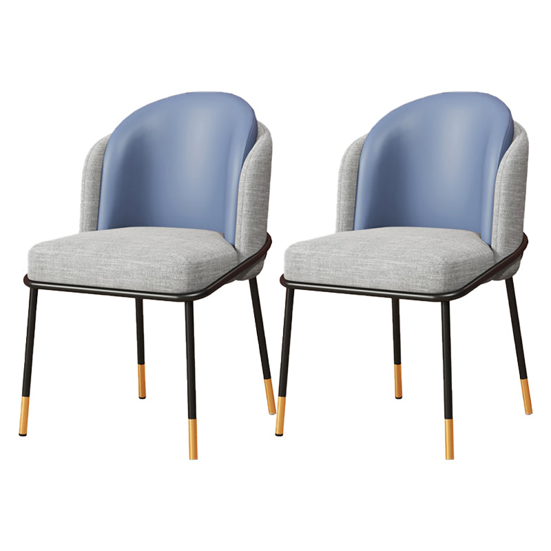 Sillas de comedor estilo Glam, sillas sin brazos para cocina con patas de metal