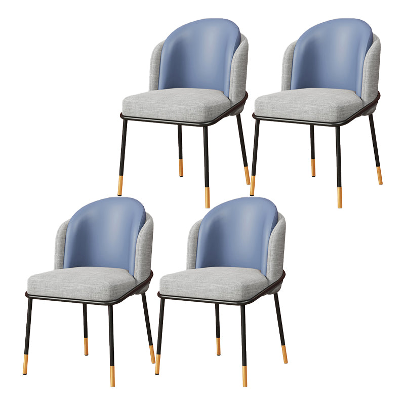 Sillas de comedor estilo Glam, sillas sin brazos para cocina con patas de metal