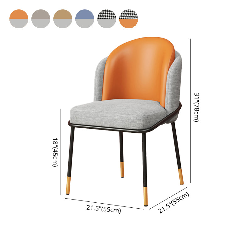 Sillas de comedor estilo Glam, sillas sin brazos para cocina con patas de metal