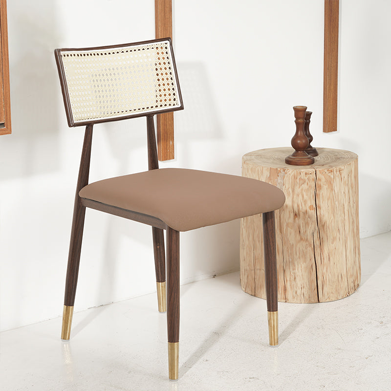 Nordic Style Dining Chairs Open Back Armless Chair for Kitchen with Metal Legs