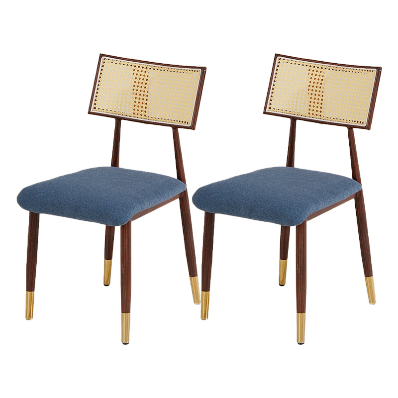 Nordic Style Dining Chairs Open Back Armless Chair for Kitchen with Metal Legs