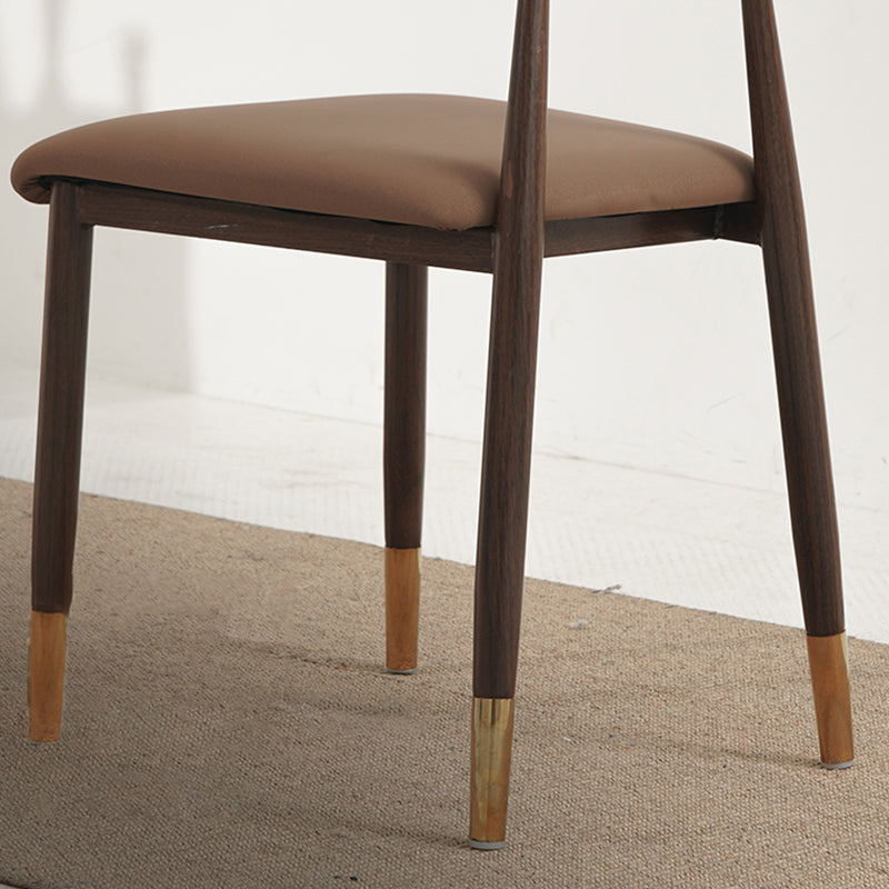 Nordic Style Dining Chairs Open Back Armless Chair for Kitchen with Metal Legs