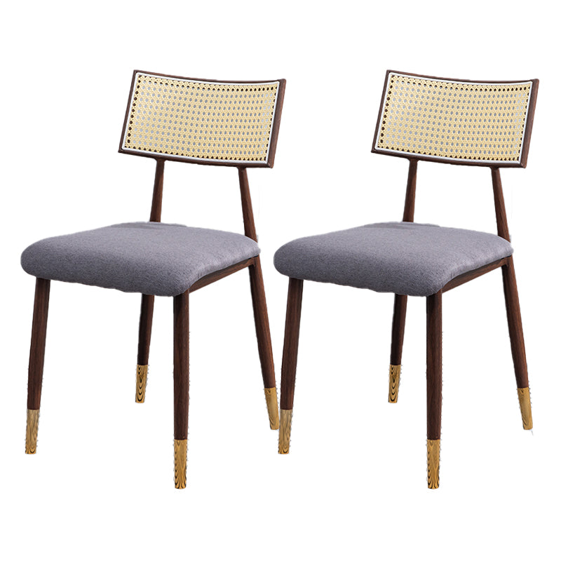 Nordic Style Dining Chairs Open Back Armless Chair for Kitchen with Metal Legs