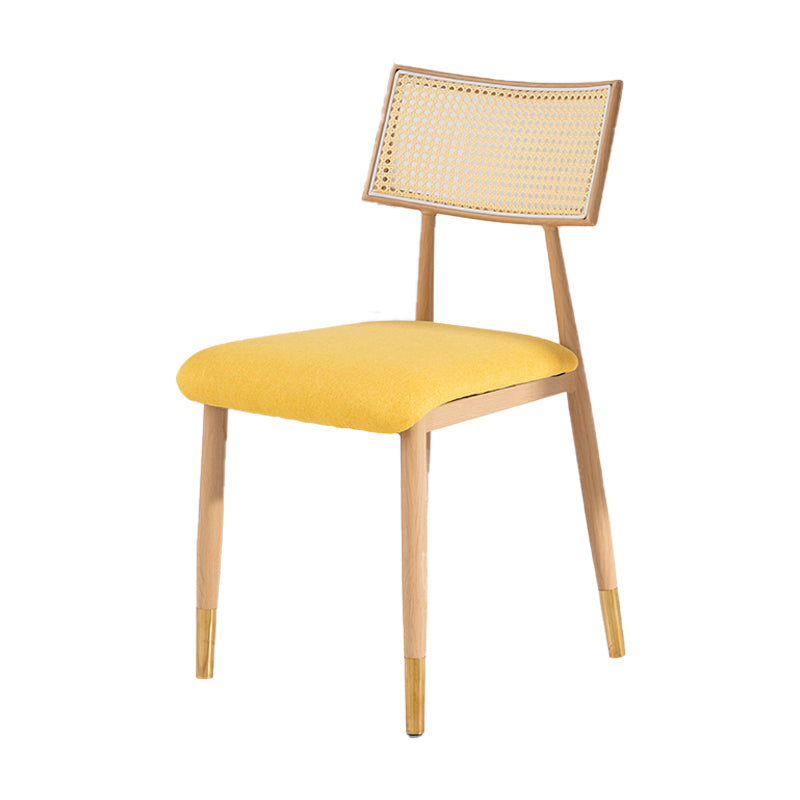 Nordic Style Dining Chairs Open Back Armless Chair for Kitchen with Metal Legs