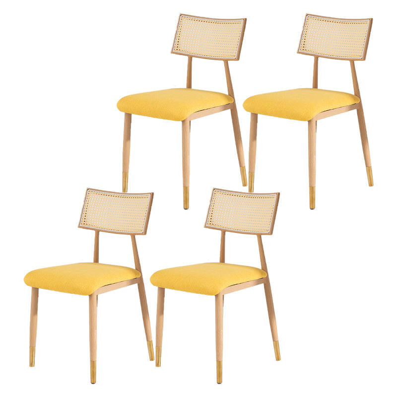 Nordic Style Dining Chairs Open Back Armless Chair for Kitchen with Metal Legs