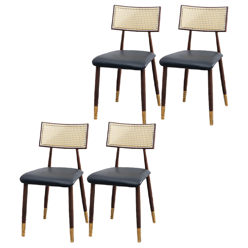 Nordic Style Dining Chairs Open Back Armless Chair for Kitchen with Metal Legs