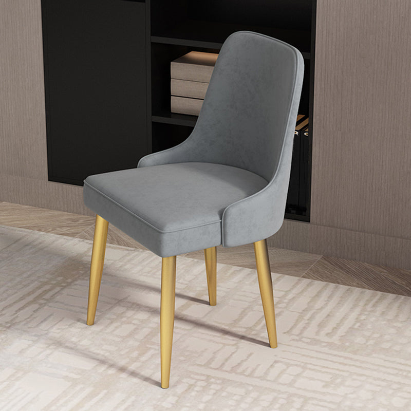 Kitchen Glam Style Dining Chairs Armless Chair with Metal Legs