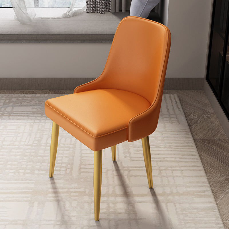 Kitchen Glam Style Dining Chairs Armless Chair with Metal Legs