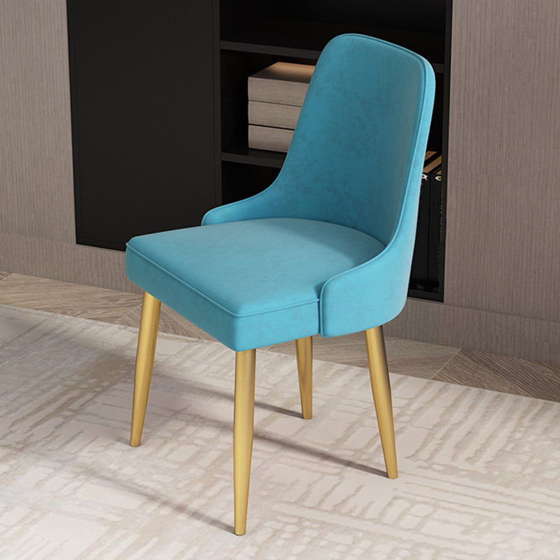 Kitchen Glam Style Dining Chairs Armless Chair with Metal Legs