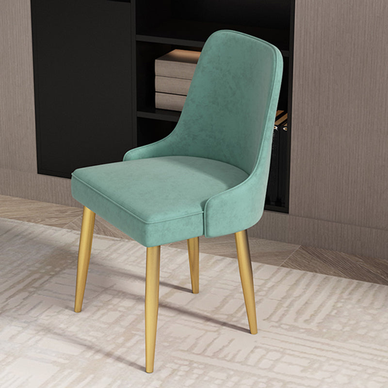 Kitchen Glam Style Dining Chairs Armless Chair with Metal Legs