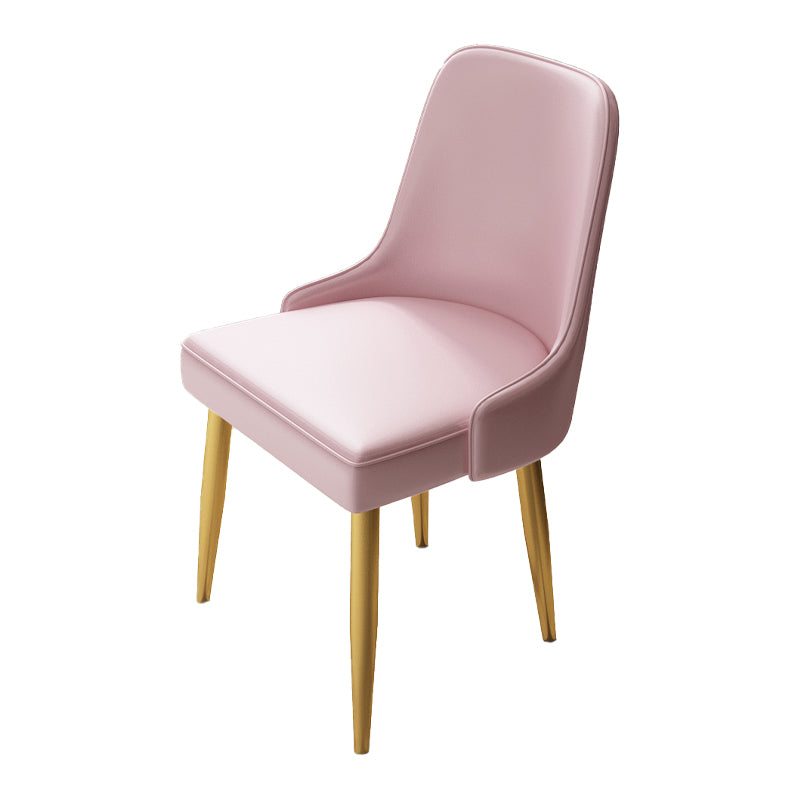 Kitchen Glam Style Dining Chairs Armless Chair with Metal Legs