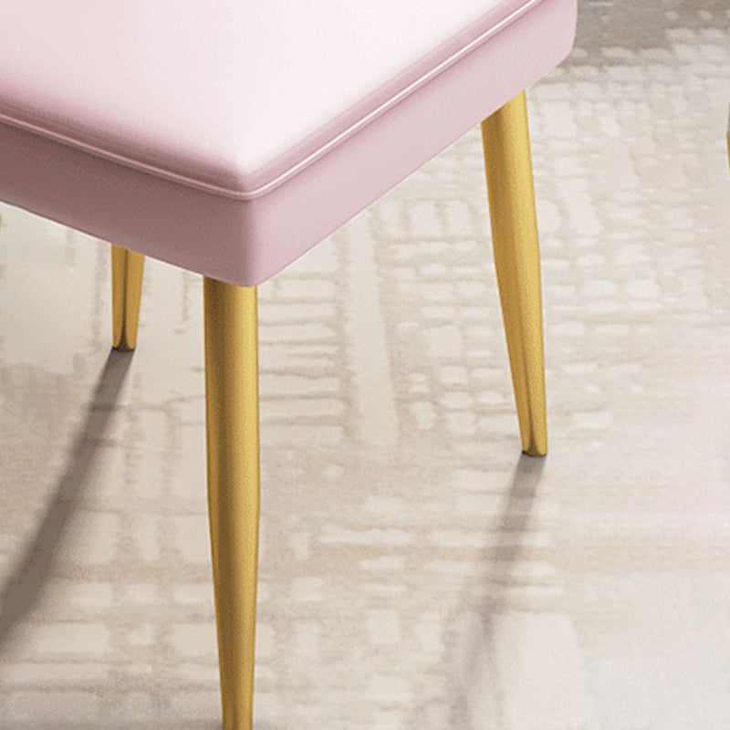 Kitchen Glam Style Dining Chairs Armless Chair with Metal Legs