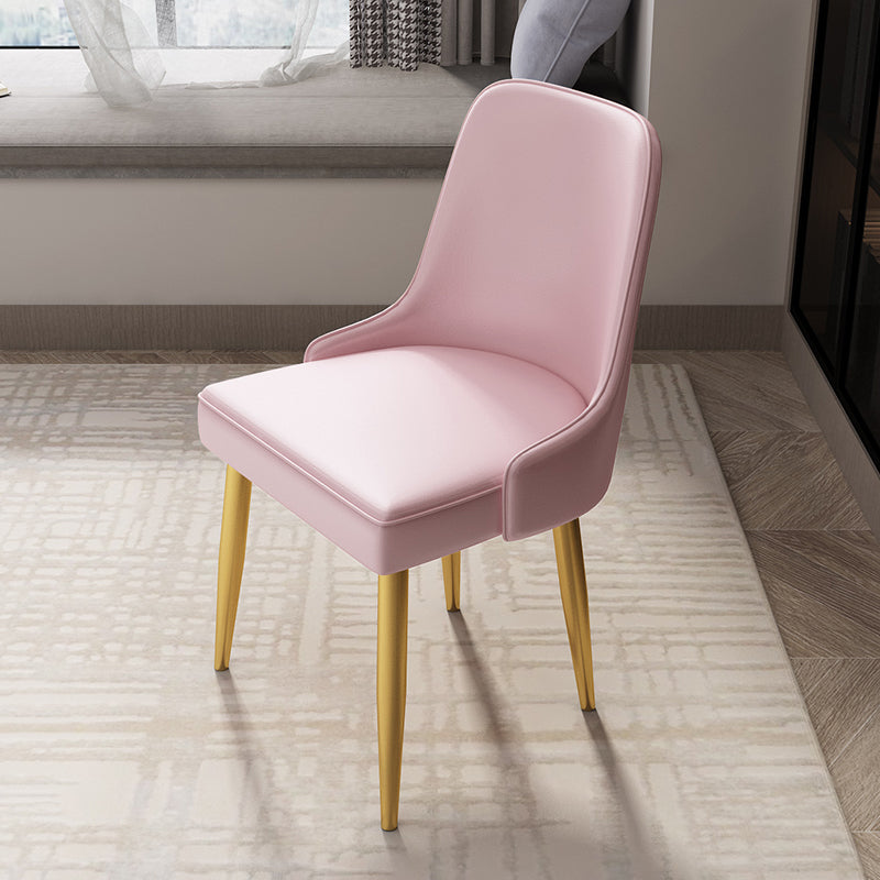 Kitchen Glam Style Dining Chairs Armless Chair with Metal Legs