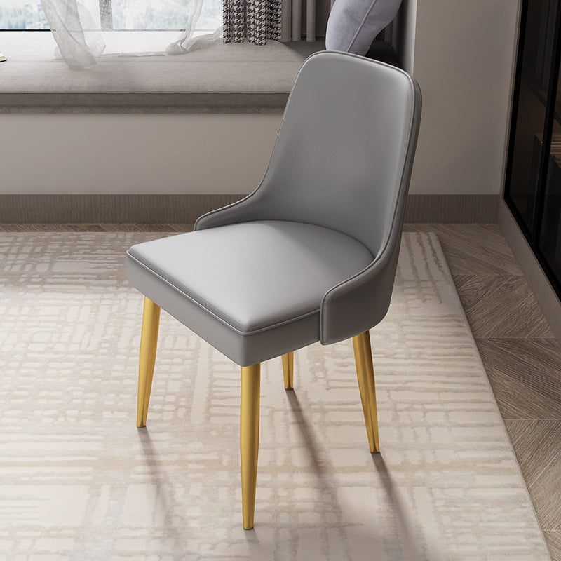 Kitchen Glam Style Dining Chairs Armless Chair with Metal Legs