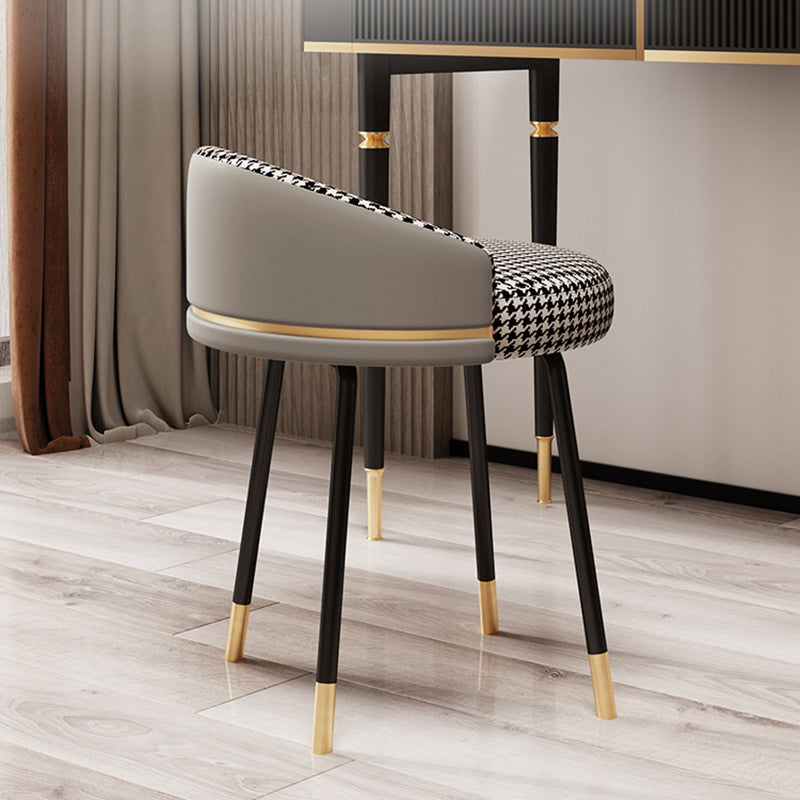 Eigentijdse stijl eetstoelen armloze stoel voor keuken met metalen benen