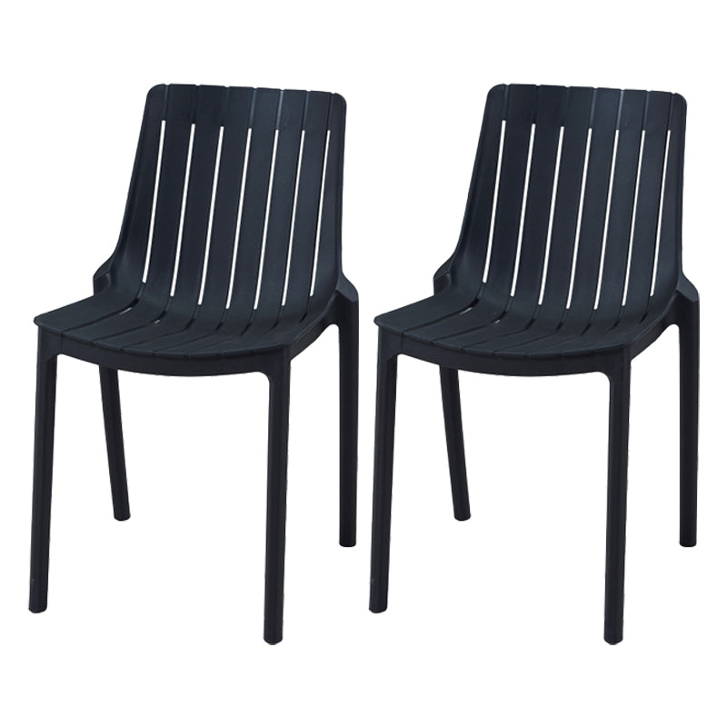 Sillas interiores y exteriores de plástico modernas, sillón con respaldo de listones para restaurante
