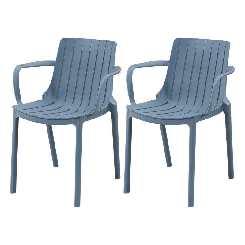 Sillas interiores y exteriores de plástico modernas, sillón con respaldo de listones para restaurante