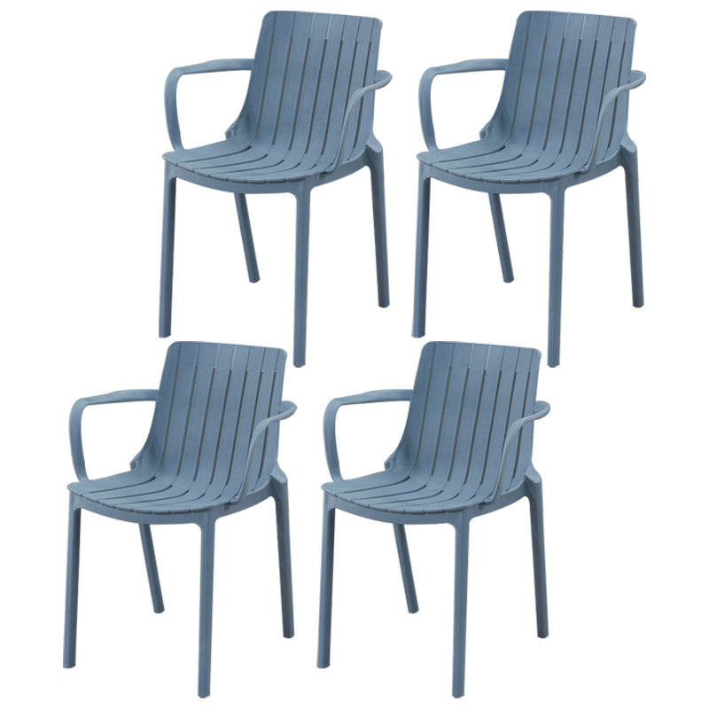 Sillas interiores y exteriores de plástico modernas, sillón con respaldo de listones para restaurante